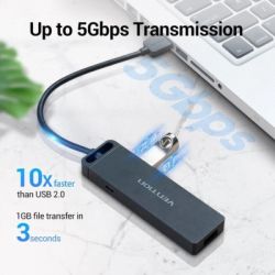 Картридер Считыватель флеш-карт USB 3.0 to SD/TF 0.15m black Vention (CLPBB) - Картинка 3