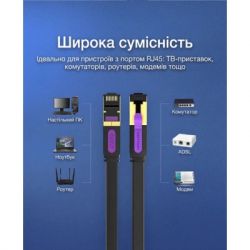 Патч-корд 10м, UTP cat 7 RJ-45 flat black Vention (ICABL) - Картинка 12