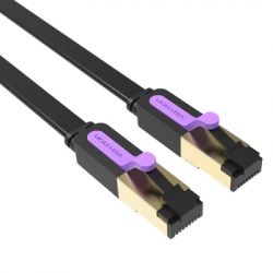 Патч-корд 15м, UTP cat 7 RJ-45 flat black Vention (ICABN) - Картинка 2