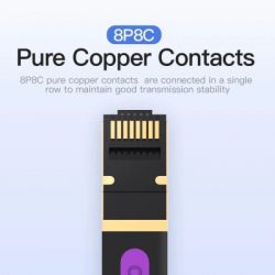 Патч-корд 15м, UTP cat 7 RJ-45 flat black Vention (ICABN) - Картинка 4