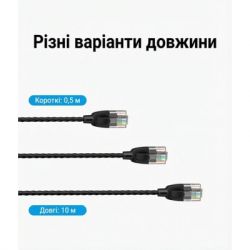 Патч-корд 0.5м, UTP cat 6A RJ-45 slim black Vention (IBIBD) - Картинка 11