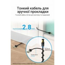 Патч-корд 0.5м, UTP cat 6A RJ-45 slim black Vention (IBIBD) - Картинка 3