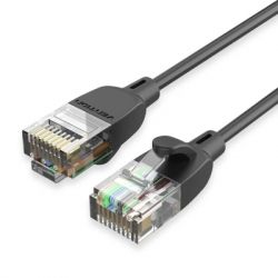 ����-���� 0.5�, UTP cat 6A RJ-45 slim black Vention (IBIBD)