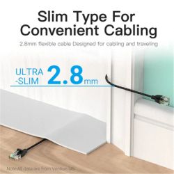 Патч-корд 1м, UTP cat 6A RJ-45 slim black Vention (IBIBF) - Картинка 4