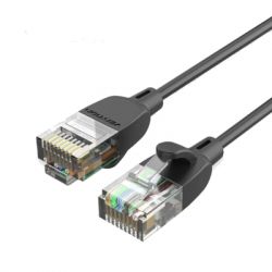 ����-���� 1�, UTP cat 6A RJ-45 slim black Vention (IBIBF)