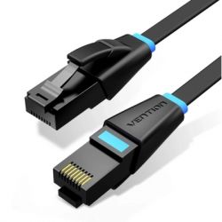 ����-���� 1�, UTP cat 6 RJ-45 flat black Vention (IBJBF)