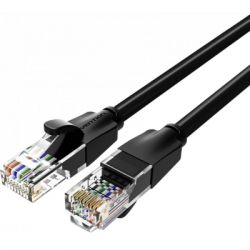 ����-���� 1.5�, UTP cat 6 RJ-45 flat black Vention (IBJBG)