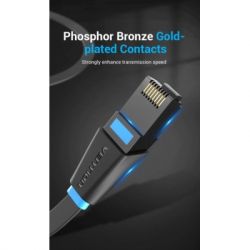 Патч-корд 2м, UTP cat 6 RJ-45 flat black Vention (IBJBH) - Картинка 8