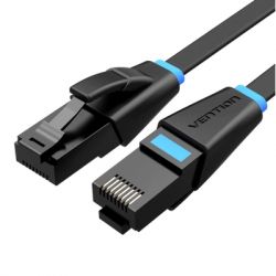 ����-���� 3�, UTP cat 6 RJ-45 flat black Vention (IBJBI)