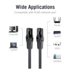 Патч-корд 5м, UTP cat 6 RJ-45 flat black Vention (IBJBJ) - Картинка 2