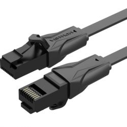 ����-���� 5�, UTP cat 6 RJ-45 flat black Vention (IBJBJ)