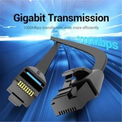 Патч-корд 10м, UTP cat 6 RJ-45 flat black Vention (IBJBL) - Картинка 3