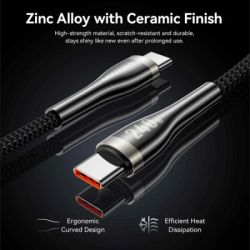 Дата кабель USB-C to USB-C 1.2m 5A nylon braided black Vention (CTYBAV) - Картинка 9