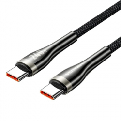 ���� ������ USB-C to USB-C 1.2m 5A nylon braided black Vention (CTYBAV)