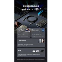 Дата кабель USB-C to USB-C 2.0m 5A nylon braided black Vention (CTYBH) - Картинка 11