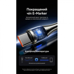 Дата кабель USB-C to USB-C 2.0m 5A nylon braided black Vention (CTYBH) - Картинка 5