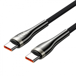 ���� ������ USB-C to USB-C 2.0m 5A nylon braided black Vention (CTYBH)