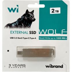 ��������� ����������� SSD, 2Tb, Wibrand Wolf, Silver, Type-C / USB 3.2 (Gen 2), 1000 / 1000 ��/� (WIEXSSD/WO2TB) - �������� 5