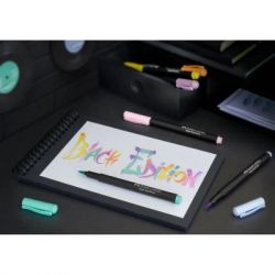 Фломастеры Faber-Castell кисточки Black Edition Pastel пастельных цветов, 6 цветов (32357) - Картинка 6
