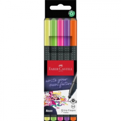 ������ Faber-Castell ����� ����� ����������� Grip Finepen neon ����������� 0,4 ��, 5 ������ (32144)