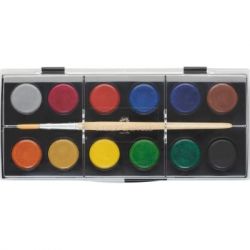 Акварельные краски Faber-Castell суха, з пензлем, D24мм, 12 кольорів (32297) - Картинка 3