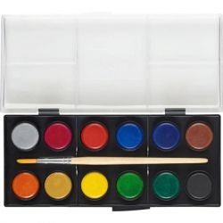 Акварельные краски Faber-Castell суха, з пензлем, D24мм, 12 кольорів (32297) - Картинка 4