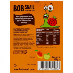 Цукерка Bob Snail Мангово-яблучні в молочному шоколаді 60 г (1740789) - Картинка 2