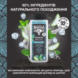 Гель для душа Le Petit Marseillais Охлаждающая мята и алоэ вера 4 в 1 400 мл (3574661900261) - Картинка 4