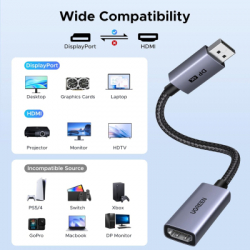������ �������������� DisplayPort M to HDMI M 4K60Hz 18Gbps HDR10 3D Ugreen (95418) - �������� 8