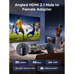 ���������� HDMI M to HDMI F 8K60Hz 48Gbps 90� corner black Ugreen (85632) - �������� 5