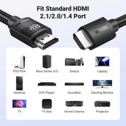 ������ �������������� HDMI M to HDMI M 10.0m 8K60Hz 48Gbps braided Ugreen (95966) - �������� 7