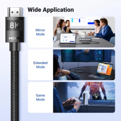 ������ �������������� HDMI M to HDMI M 10.0m 8K60Hz 48Gbps braided Ugreen (95966) - �������� 8