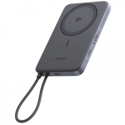 Батарея універсальна Ugreen 10000mAh 30W 1xUSB-C + 15W Magnetic Wireless + cable USB-C black (75982B) - Картинка 5