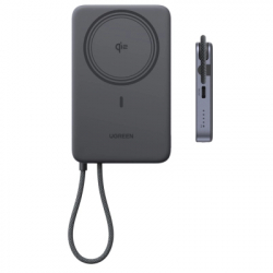 Батарея універсальна Ugreen 10000mAh 30W 1xUSB-C + 15W Magnetic Wireless + cable USB-C black (75982B) - Картинка 7