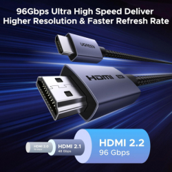 ������ �������������� HDMI M to HDMI M 2.0m V2.2 16K60Hz 96Gbps braided black Ugreen (65900) - �������� 4