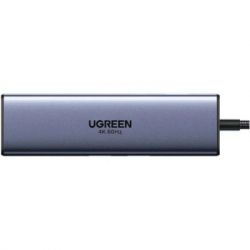 Концентратор Ugreen USB-C 6-in-1 2xUSB-A + 1xUSB-C PD100W + DisplayPort 4K60Hz + 1xRJ45 1000Mbps black (75643) - Картинка 2
