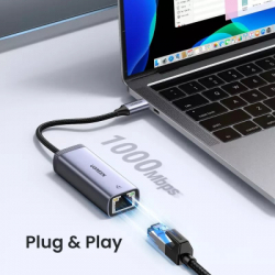 ���������� USB-C to RJ45 Ethernet 1000Mbps gray Ugreen (40322) - �������� 7