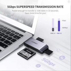 Картрідер Зчитувач флеш-карт USB-A 3.0 to TF/SD/CF/MS Multifunction Card Reader Multi-Read Ugreen (50541) - Картинка 4
