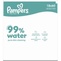 Детские влажные салфетки Pampers 99 Water 60 шт х 18 пачок (1080 шт) (8006530116374) - Картинка 2