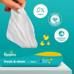 Детские влажные салфетки Pampers Fresh Clean 80 шт х 9 пачок (720 шт) (8006530134583) - Картинка 3
