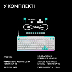 Клавіатура Logitech G512 X 98 Tactile Switch RGB USB UA White (920-014003) - Картинка 11