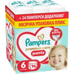 ϳ������ Pampers Premium Care Pants ����� 6 (13-19 ��) 96 �� (8006530315814)