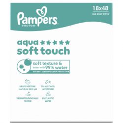Детские влажные салфетки Pampers Aqua Soft Touch 48 шт х 18 пачок (864 шт) (8006530139977) - Картинка 2
