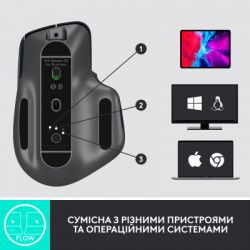 Мышка Logitech MX Master 3S Performance for Business Wireless/Bluetooth + Mouse Pad Studio Series Graphite (MX910-006582) - Картинка 8