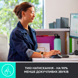 Комплект Logitech MX Keys for Business UA Graphite + Desk Mat Studio Series Mid Grey (MX920-010933) - Картинка 4