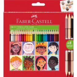 ��������� ������� Faber-Castell Children of the World 24 ������� ��������� + 3 ������������ �������, (511515) (32332)
