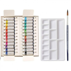 ���������� ����� Faber-Castell Castell Watercolours 24 ������� � ����� �� 9 �� + ������ �� �������, 169624 (31935) - �������� 5