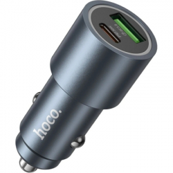 Зарядний пристрій HOCO 1xUSB-C PD30W + 1xUSB QC3.0 48W car adapter Z60 gray (6942007642095) - Картинка 3