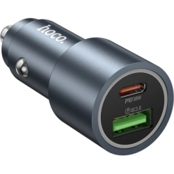 Зарядний пристрій HOCO 1xUSB-C PD30W + 1xUSB QC3.0 48W car adapter Z60 gray (6942007642095) - Картинка 5