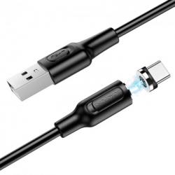 Дата кабель USB 2.0 AM to USB-C 1.0m 2.4A magnetic BX41 black BOROFONE (6931474738462) - Картинка 3